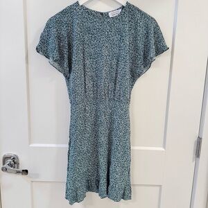& Other Stories Teal Floral Mini Dress